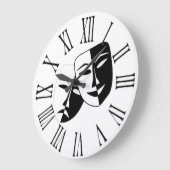 DRAMA MASKS ROMAN NUMERALS CLOCK GROTE KLOK (Hoek)