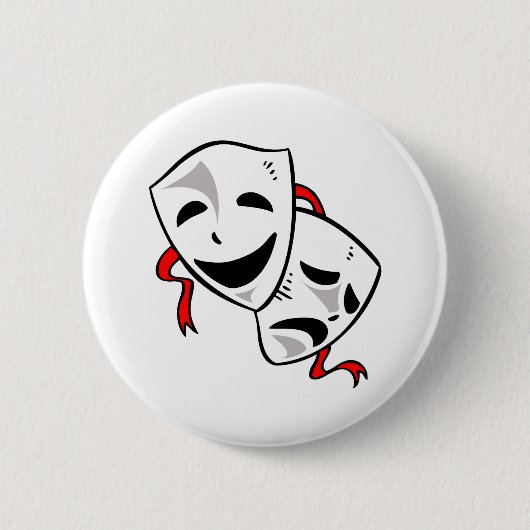 DRAMA MASKS RONDE BUTTON 5,7 CM (Voorkant)