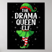 Drama Queen Elf Christmas Girls Women Elf Squad Xm Poster (Voorkant)