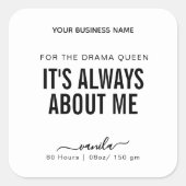 Drama Queen Funny Étiquette de bougie (Devant)