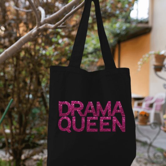Drama Queen Hot Pink Glitter Draagtas