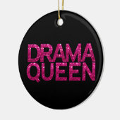 Drama Queen Hot Pink Glitter Gepersonaliseerd Keramisch Ornament (Links)
