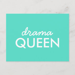 Drama Queen   Modern Trendy Aqua Green Cool Quote Briefkaart