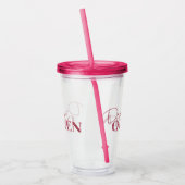 Drama Queen Roos Gold Glitter Acryl Drinkbeker (Links)