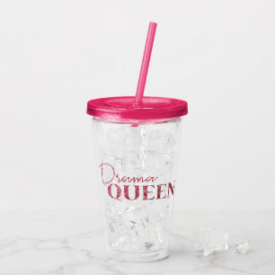 Drama Queen Roos Gold Glitter Acryl Drinkbeker