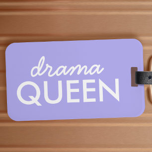 Drama Queen Trendy Modern Paars Girly Quote Art Bagagelabel