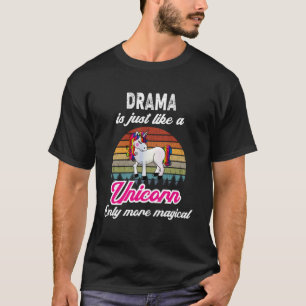 Drama Retro Eenhoorn Zonsondergang T-shirt