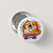 Dramatic Cat Funny Crying Cartoon Art Reaction Ronde Button 3,2 Cm (Voorkant /achterkant)