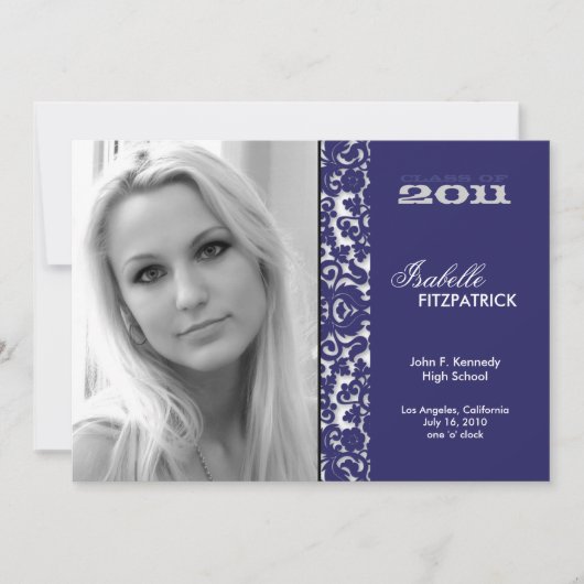 Dramatic Damask 2011 Graduation Faire-part (Devant)