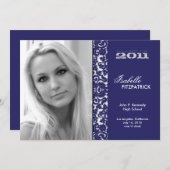 Dramatic Damask 2011 Graduation Faire-part (Devant / Derrière)