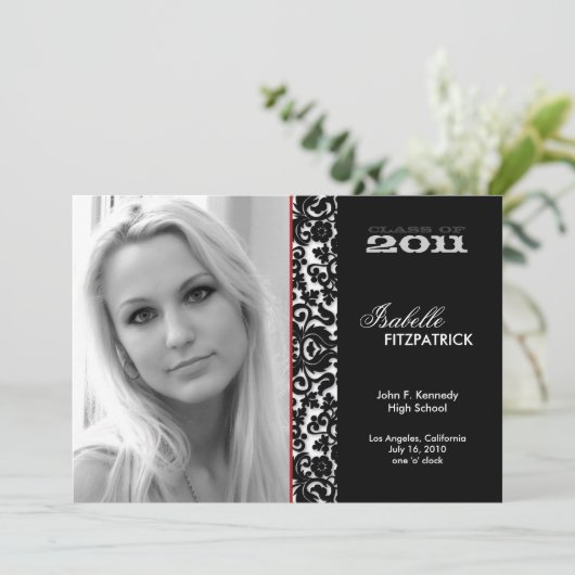 Dramatic Damask 2011 Graduation Faire-part (Debout devant)