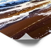 Dramatic Ocean Waves on the Beach Sunset Art Poster (Hoek)