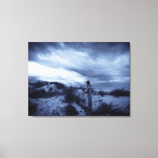 Dramatic Sunset, Beach, Sun Dunes / New Zealand Canvas Afdruk (Voorkant)