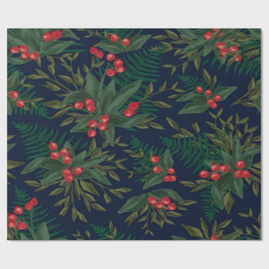 Dramatic Winter Greenery Cadeaupapier (Vlak)