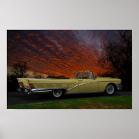 Dramatique 1958 Buick poster convertible