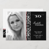 Dramatique Damask Graduation Faire-part 2 (Devant / Derrière)