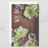 DRAMATIQUE Jardin Hellebore Programme de mariage (Devant / Derrière)