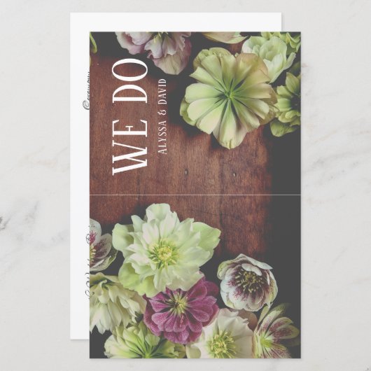 DRAMATIQUE Jardin Hellebore Programme de mariage (Devant / Derrière)