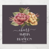 Dramatisch bloemend huwelijksfeest sparkling wijnetiket (Enkel label)