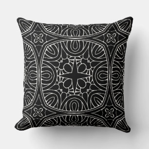 dramatisch geometrisch zwart patroon kussen