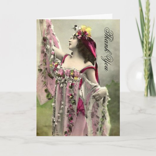 Dramatisch in Bloemen Dank je wel Bedankkaart (Voorkant)