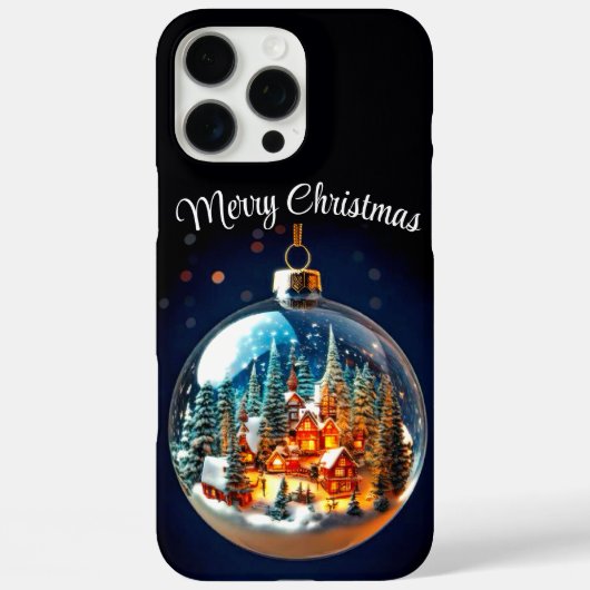 Dramatisch kerstlandschap in een transparante kers Case-Mate iPhone case (Achterkant)