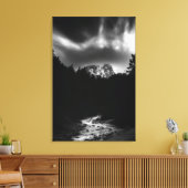 Dramatisch landschap van bergen en rivier canvas afdruk (Insitu (Woonkamer))