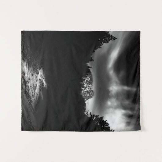 Dramatisch landschap van bergen en rivier wandkleed (Voorkant (horizontaal))