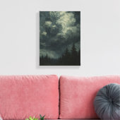 Dramatisch Storm Clouds Forest - Moody Natuur Land Canvas Afdruk (Insitu (Woonkamer))