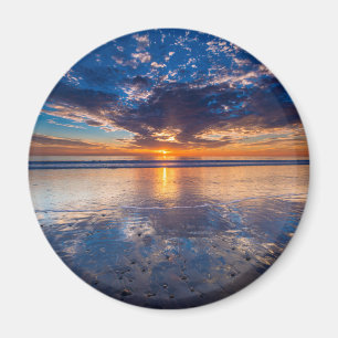 Dramatisch zeegezicht, zonsondergang, CA Magneet