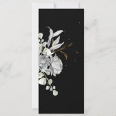 dramatisch zilver goud bloemenbruiloft Diner Menu Kaart (Achterkant)