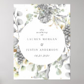 dramatisch zilveren plein bruiloft poster (Voorkant)