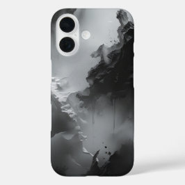 Dramatisch zwart en wit behang iPhone 16 hoesje