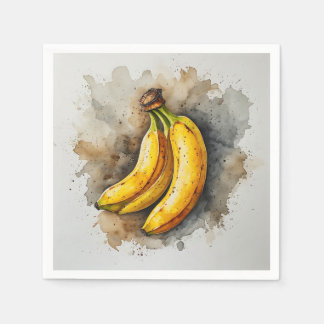 Dramatische Banaan Watercolor Kunst Servet