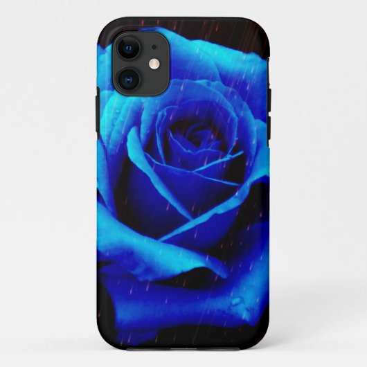 Dramatische blauwe Roos Case-Mate iPhone Case (Achterkant)