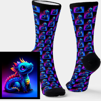 Dramatische blauwe roze Baby Fantasy Dragon Sokken