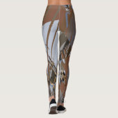 Dramatische bruin en grijs Abstract Leggings (Achterkant)