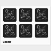 Dramatische Chess Monochrom Vierkante Sticker (Vel)