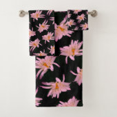 Dramatische Daisy Flower Pattern Bad Handdoek (Insitu)
