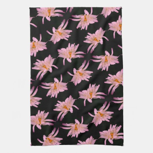 Dramatische Daisy Flower Pattern Theedoek (Verticaal)