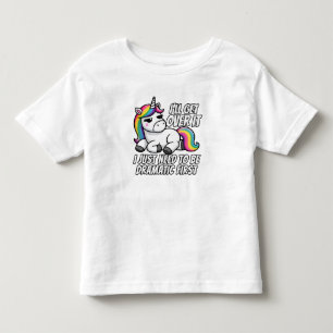 Dramatische eenhoorn overwint in stijl kinder shirts