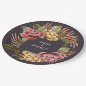 Dramatische Floral Couples Wedding Shower Papieren Bordje (Gekanteld)