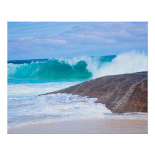 Dramatische Giant Waves Rocks Seascape Foto Perfect Poster