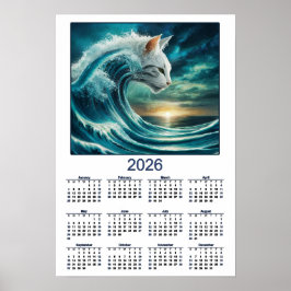 Dramatische Kat en Oceaan 2026 Poster