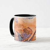 Dramatische kleurrijke Art-Mok met zwarte rand Mok (Voorkant links)