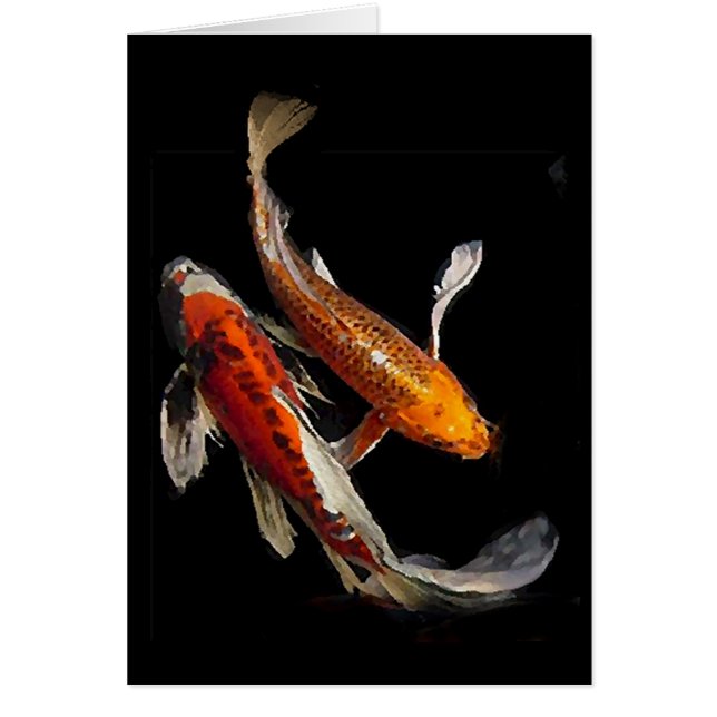 Dramatische Koi Paar met Japans Proverb (Voorkant)