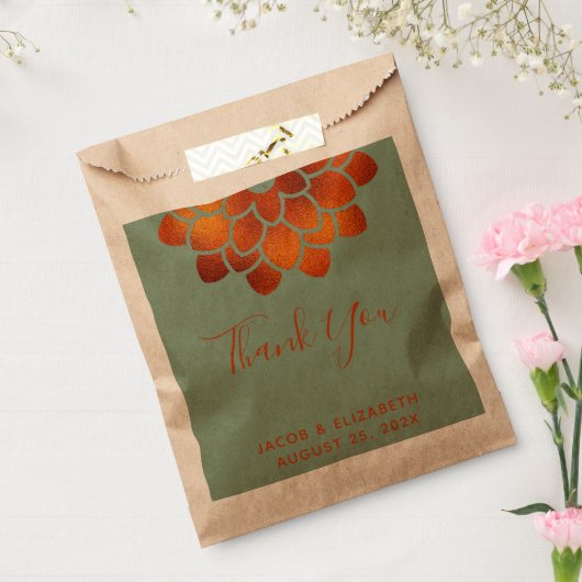 Dramatische koperventilator op groen Dank u Bedankzakje (Gezegeld)