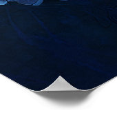 Dramatische Krachtige Blauwe Hortensia Bloem Botan Poster (Hoek)