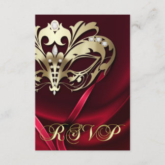 Dramatische Masquerade Rode RSVP Uitnodiging