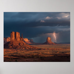 Dramatische Monument Valley Lightning Poster